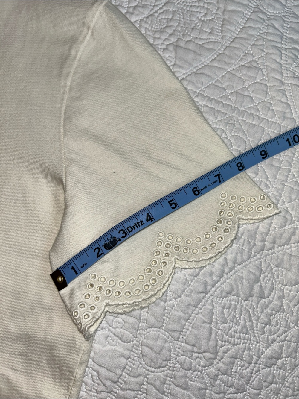 J crew Premium-weight relaxed scalloped T-shirt - Picture 7 of 7